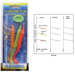 Bas De Ligne Flashmer 3 Lancons 9Cm