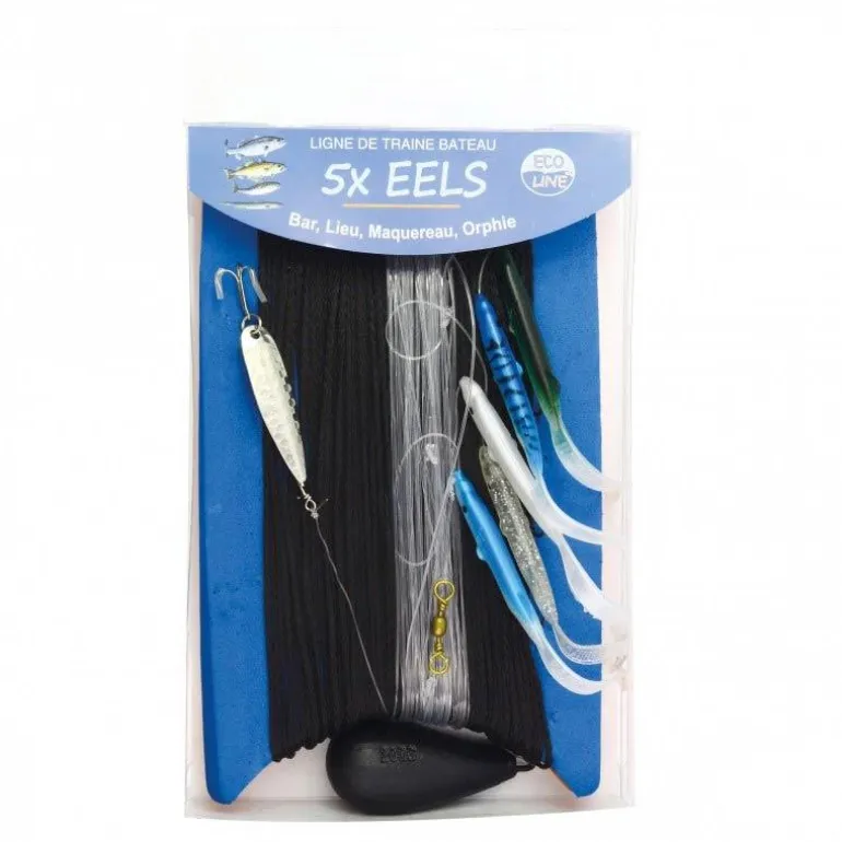 Ligne De Traine Flashmer Bateau 5X Eels + Kit - Ecoline