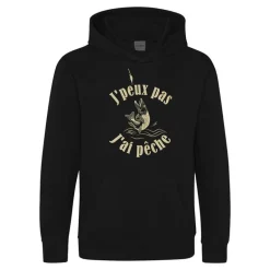 Sweat Junior Bartavel J'peux Pas J'ai Pêche - Noir