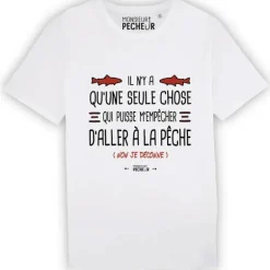 Tee Shirt Manches Courtes Homme Monsieur Pêcheur Il N'y A Qu'une Seule Chose - Blanc