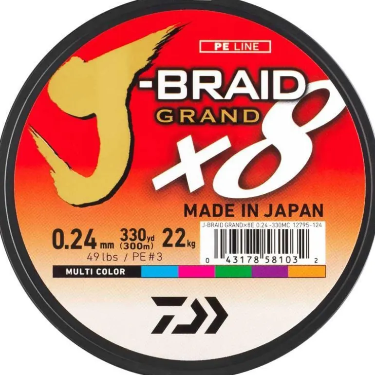 Tresse Daiwa J-Braid Grand X8 Multicolore - 150M