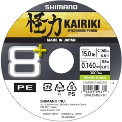 Tresse Shimano Kairiki 8+ Steel Mantis Green - 3000M